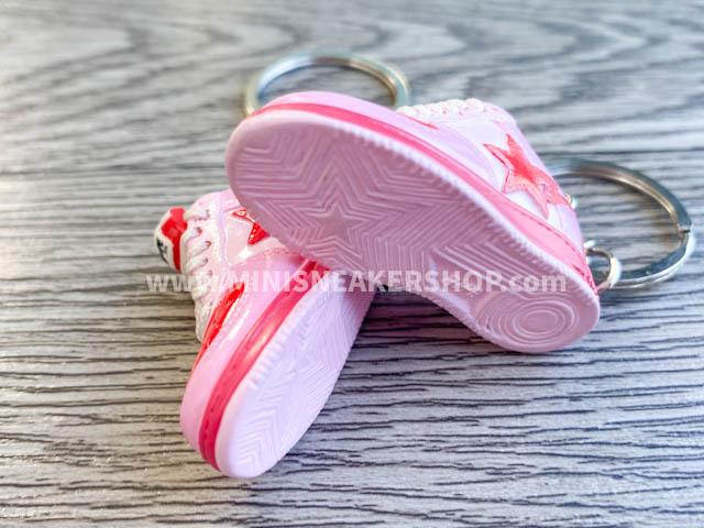 Mini 3D sneaker keychains BAPE - Red Pink - Sneakers Passion