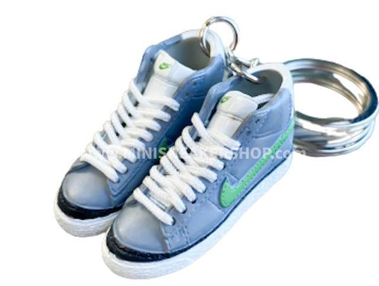 Mini 3D sneaker keychains Blazer - Grey and Green - Sneakers Passion