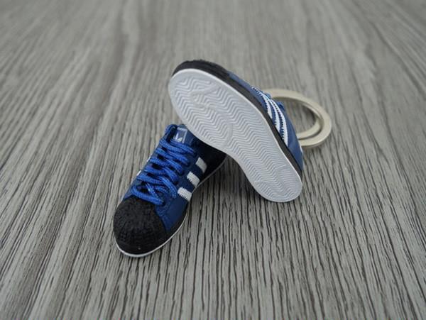 mini 3D sneaker keychains Superstar Blue Black - Sneakers Passion