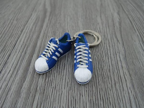 mini 3D sneaker keychains Superstar 2 White Blue - Sneakers Passion