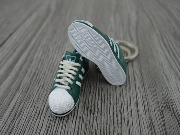 mini 3D sneaker keychains Superstar Green White - Sneakers Passion