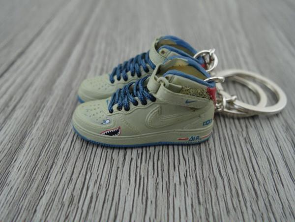 mini sneaker keychains Air Force One Tuskegee - Sneakers Passion