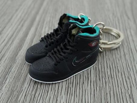 Mini sneaker keychain 3D Air Jordan 1 Black HQ - Sneakers Passion