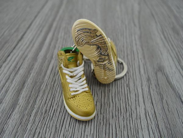 Mini sneaker keychain 3D Dunk - Gold Green - Sneakers Passion