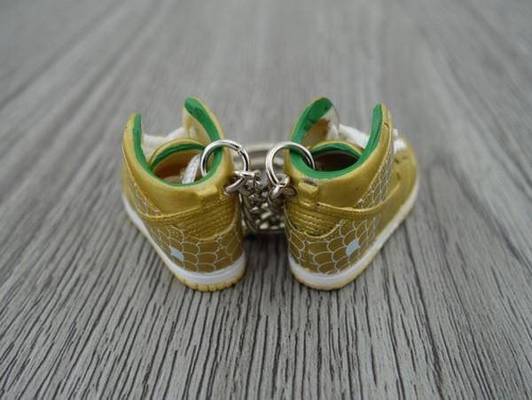 Mini sneaker keychain 3D Dunk - Gold Green - Sneakers Passion