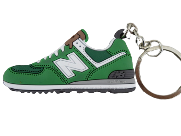 Flat Silicon Sneaker Keychain NB Green/Grey - Sneakers Passion
