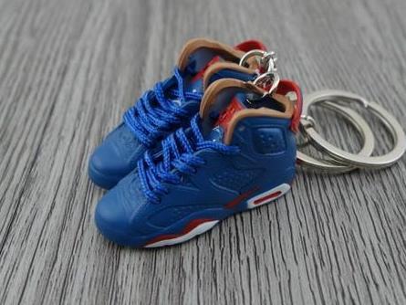 Mini Sneaker Keychains AJ6- Blue/Burgundy - Sneakers Passion