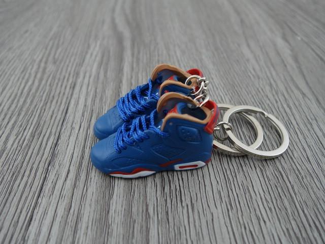 Mini Sneaker Keychains AJ6- Blue/Burgundy - Sneakers Passion