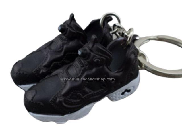 Mini 3D sneaker keychains Fury Black White - Sneakers Passion