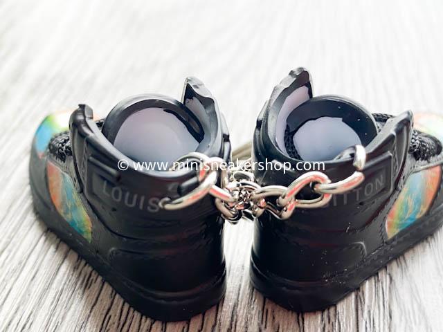 Mini sneaker keychain 3D LV Black Multi - Sneakers Passion