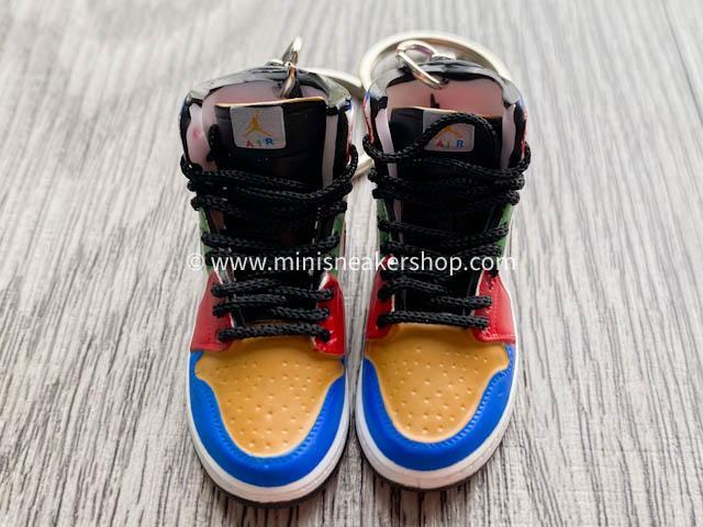 Mini sneaker keychain 3D Air Jordan 1 - Blue The Great - Sneakers Passion