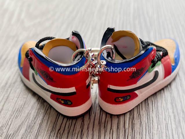 Mini sneaker keychain 3D Air Jordan 1 - Blue The Great - Sneakers Passion