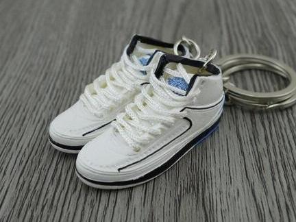 Mini Sneaker Keychains AJ2 - White and Blue - Sneakers Passion
