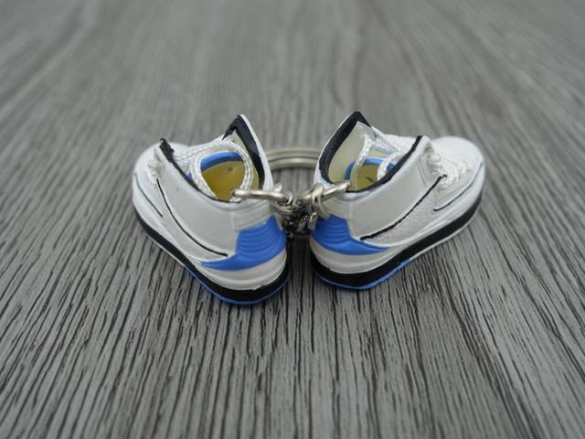 Mini Sneaker Keychains AJ2 - White and Blue - Sneakers Passion