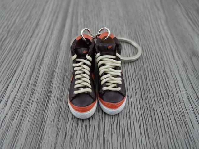 mini 3D sneaker keychains Blazer - Brown/Orange - Sneakers Passion