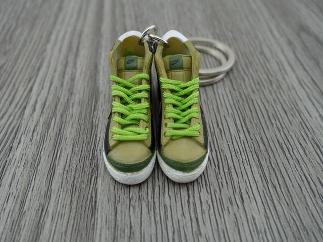 mini 3D sneaker keychains Blazer - Triple Green - Sneakers Passion