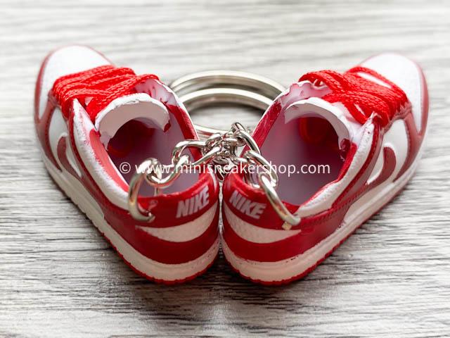 Mini sneaker keychain 3D Dunk Low SP White University Red - Sneakers Passion