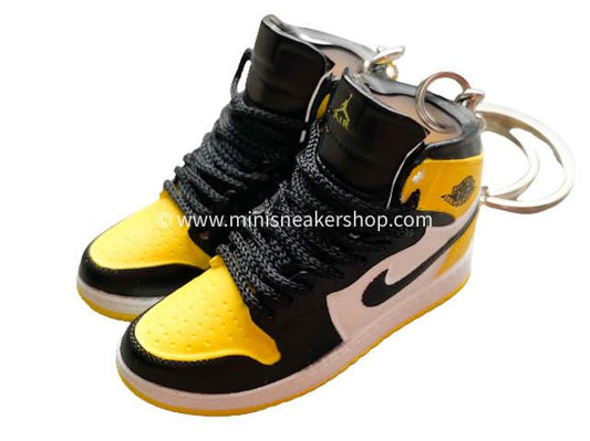 Mini sneaker keychain 3D Air Jordan 1 - Yellow Toe Black HQ - Sneakers Passion