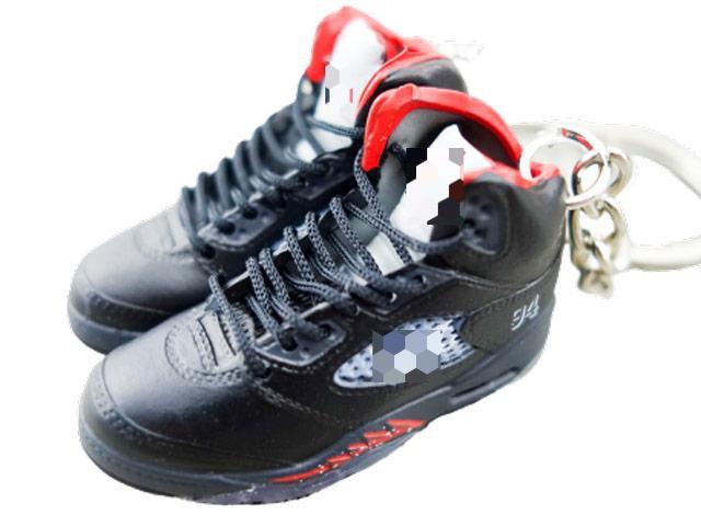 Mini Sneaker Keychains AJ 5 - Sup Black - Sneakers Passion
