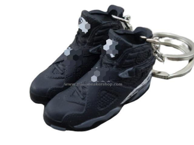 Mini Sneaker Keychains AJ 8 - Black/Grey - Sneakers Passion
