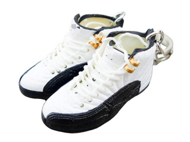 Mini 3D sneaker keychains AJ 12 OG White/Black/Taxi (1996) - Sneakers Passion
