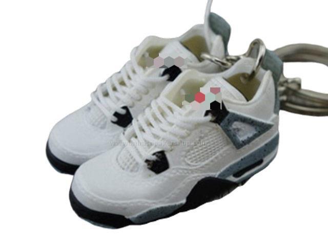 Mini Sneaker Keychains AJ 4 - White Cement - Sneakers Passion