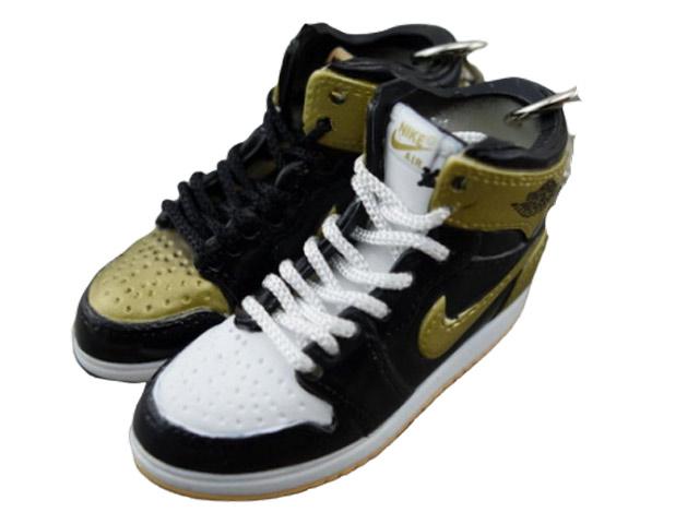 Mini sneaker keychain 3D Air Jordan 1 - Top 3 Black Gold - Sneakers Passion