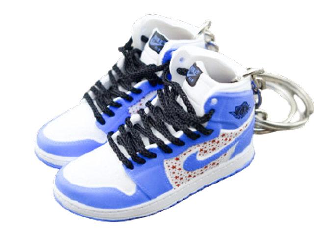 Mini sneaker keychain 3D Air Jordan 1 x SUP - Blue HQ - Sneakers Passion