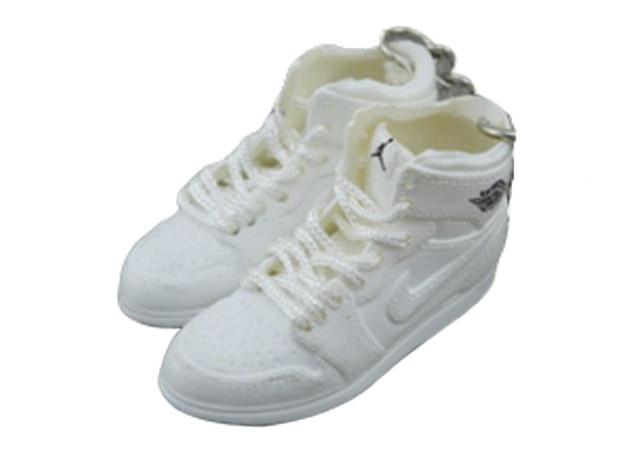 Mini sneaker keychain 3D Air Jordan 1 - Triple White - Sneakers Passion