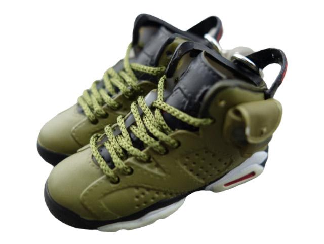 Mini sneaker keychain 3D AJ6 x TS - Mid Olive - Sneakers Passion