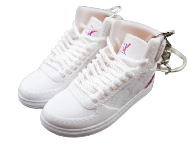 Mini sneaker keychain 3D LV - White - Sneakers Passion