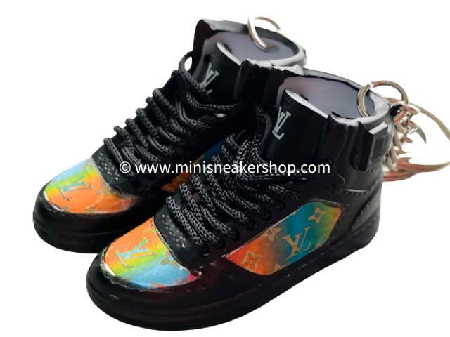 Mini sneaker keychain 3D LV Black Multi - Sneakers Passion