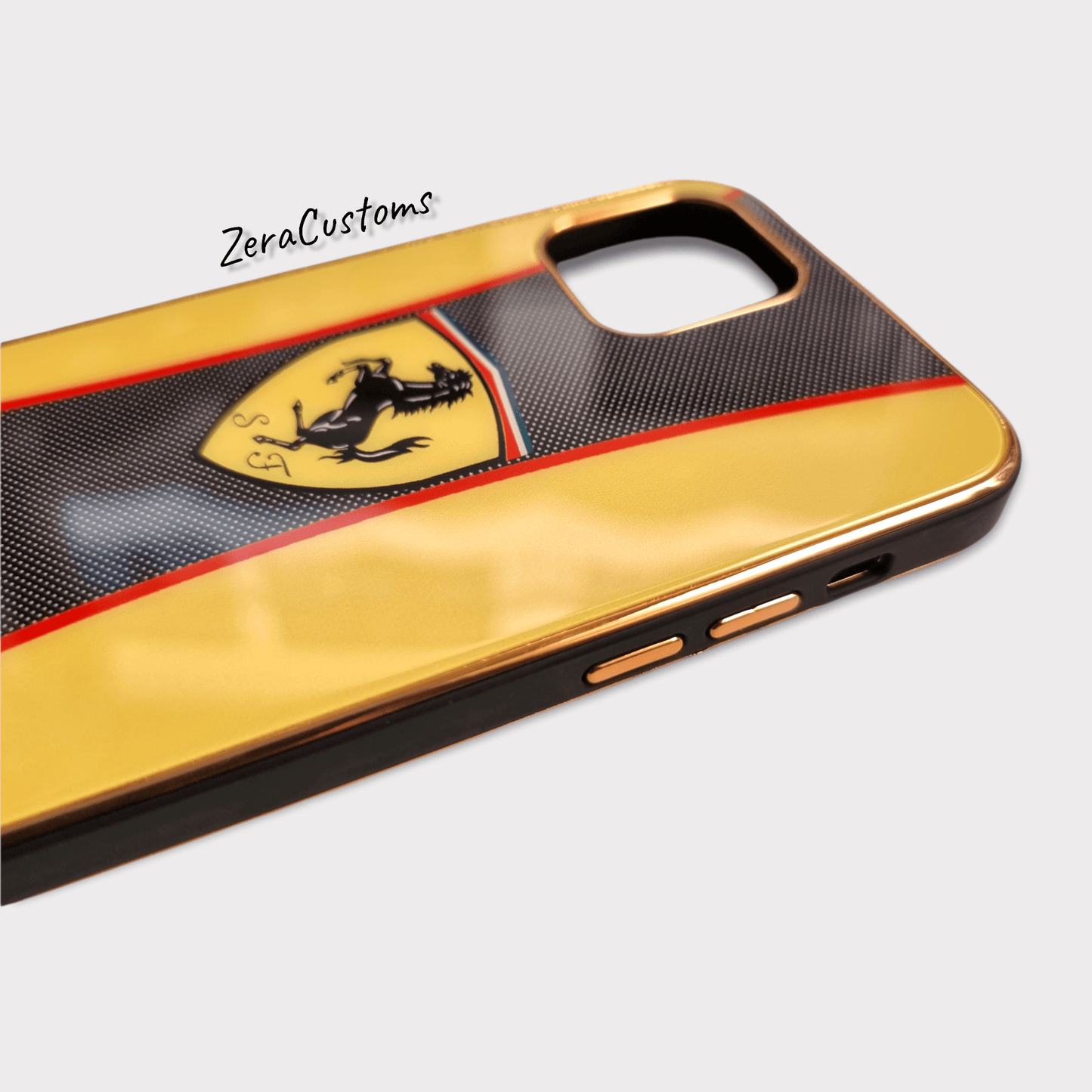 Ferrari Yellow Glass iPhone Case - Sneakers Passion