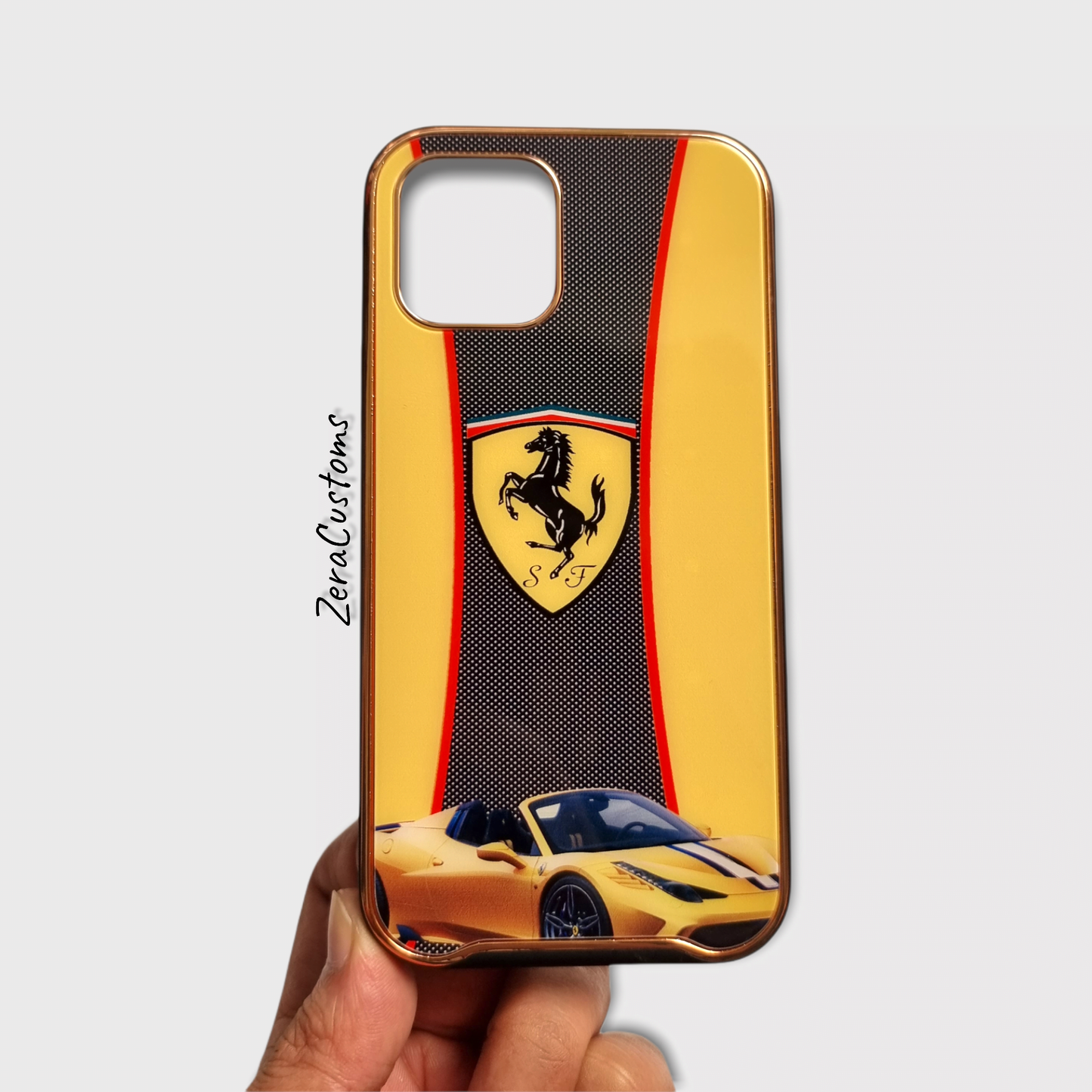 Ferrari Yellow Glass iPhone Case - Sneakers Passion