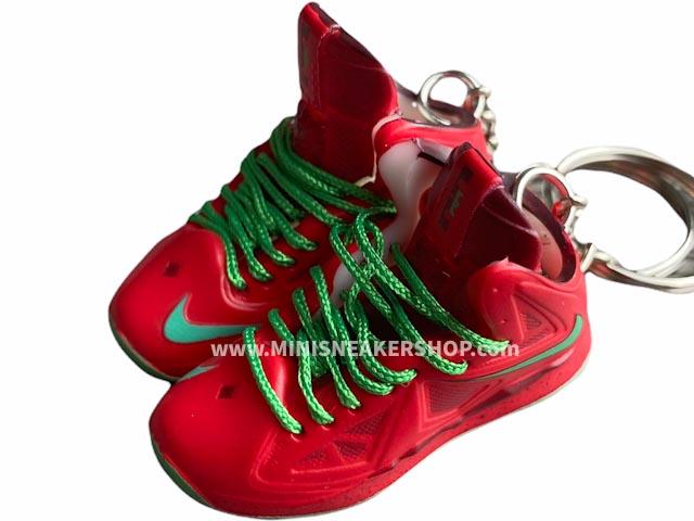 Mini sneaker keychain 3D Nike Lebron James Red christmas - Sneakers Passion