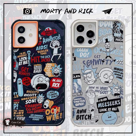 Rick and Morty Black iPhone Case - Sneakers Passion