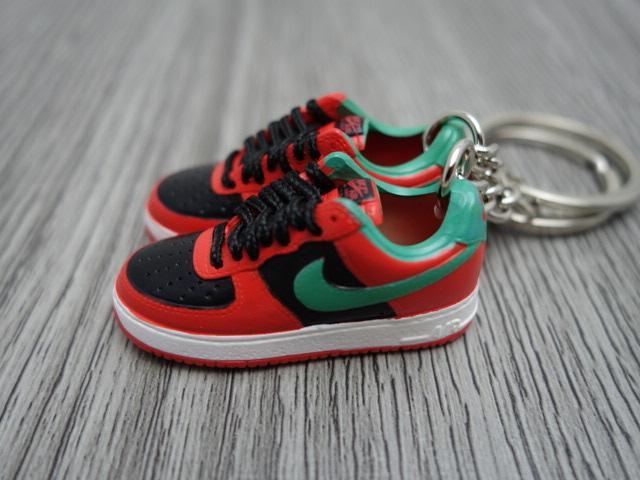 mini 3D sneaker keychains Air Force 1 Orange-Green-Black - Sneakers Passion