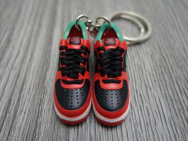 mini 3D sneaker keychains Air Force 1 Orange-Green-Black - Sneakers Passion