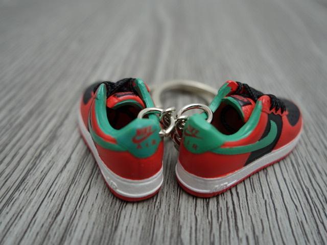 mini 3D sneaker keychains Air Force 1 Orange-Green-Black - Sneakers Passion