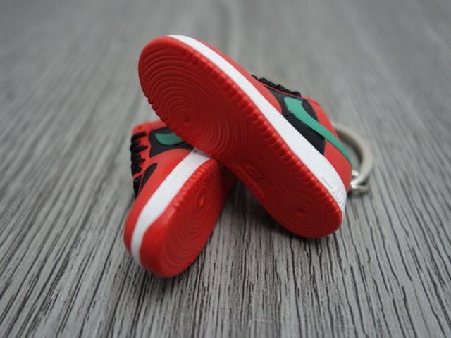 mini 3D sneaker keychains Air Force 1 Orange-Green-Black - Sneakers Passion