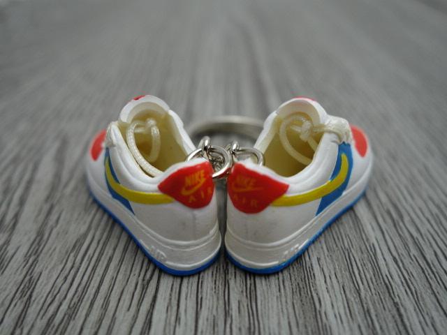 Mini Sneaker sneaker keyrings Nike Air Force - Red Blue Yellow - Sneakers Passion