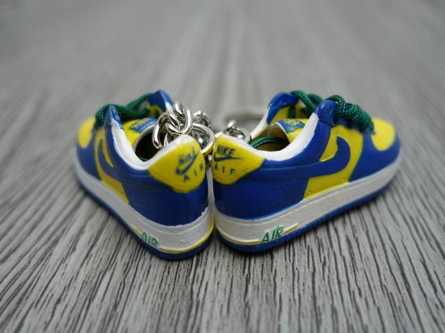 Mini Sneaker keychains 3D Nike Air Force - Navy Green Yellow - Sneakers Passion