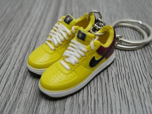 Mini Sneaker keychains 3D - Nike Air Force - Yellow Burgundy - Sneakers Passion