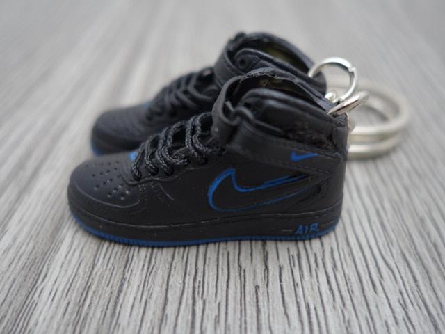Mini Sneaker sneaker keyrings Nike Air Force High - Black Blue - Sneakers Passion