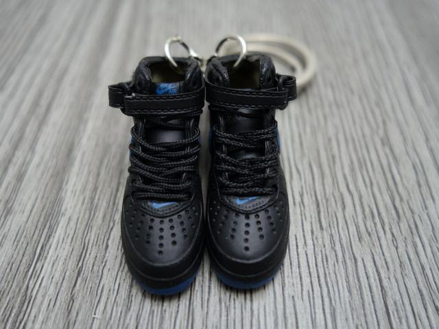 Mini Sneaker sneaker keyrings Nike Air Force High - Black Blue - Sneakers Passion