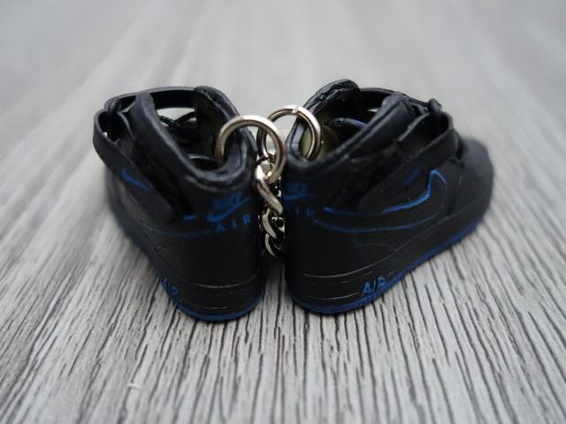 Mini Sneaker sneaker keyrings Nike Air Force High - Black Blue - Sneakers Passion