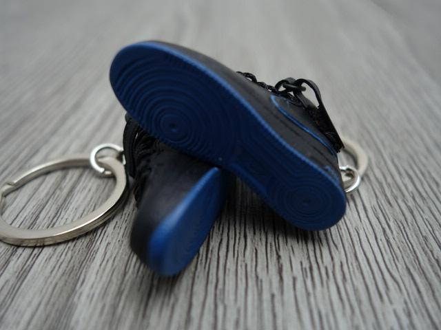 Mini Sneaker sneaker keyrings Nike Air Force High - Black Blue - Sneakers Passion
