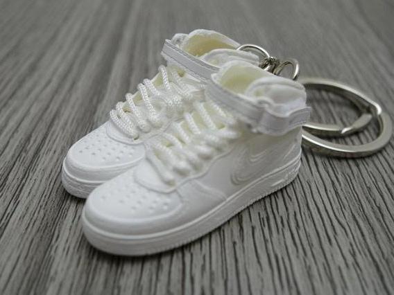 Mini Sneaker keyrings Nike Air Force High True White - Sneakers Passion