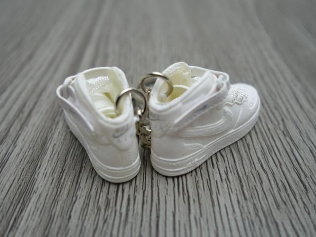 Mini Sneaker keyrings Nike Air Force High True White - Sneakers Passion
