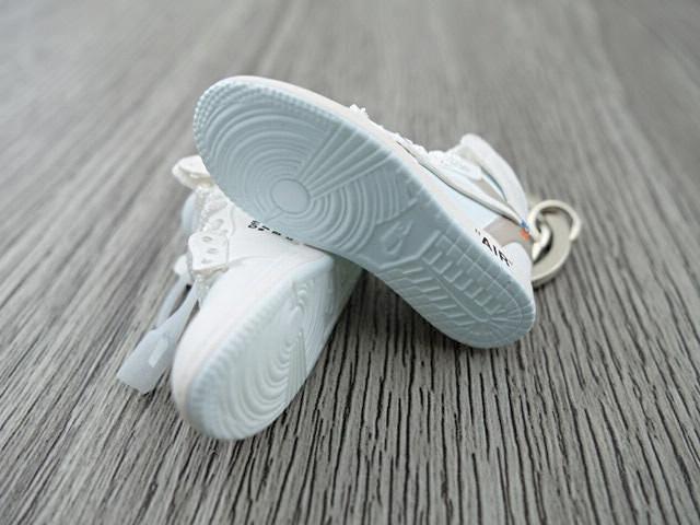 Mini sneaker keychain 3D AJ1 White X OW inspired - Sneakers Passion